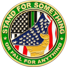 Load image into Gallery viewer, EL12-008 Border Patrol Agent Thin Green Line Challenge Coin Bleed Green