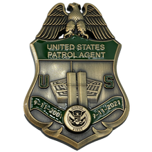 Load image into Gallery viewer, CL12-07 U.S. Border Patrol CBP BPA Agent September 11th 9/11 Commemorative 20th Anniversary Memorial Shield Honor First