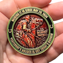 Load image into Gallery viewer, BL18-002 Border Patrol Horse Patrol Haitian Migrant Biden Challenge Coin Censored