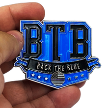 Load image into Gallery viewer, DL6-13 Back the Blue Thin Blue Line Police Officer Challenge Coin Back the shield BTB