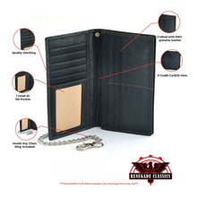 Load image into Gallery viewer, BWC236 Black Texas Star Concho Leather Wallet