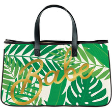 Load image into Gallery viewer, Babe Palm Leaves Large Rectangular Tote Bag | Genuine Leather Handles