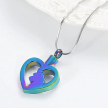Load image into Gallery viewer, Unicorn Heart Cremation Urn Necklace with Rhinestones