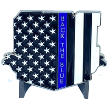 Load image into Gallery viewer, DL6-13 Back the Blue Thin Blue Line Police Officer Challenge Coin