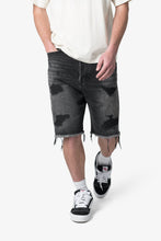 Load image into Gallery viewer, Baggy Rip Denim Shorts - Washed Black