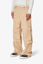 Load image into Gallery viewer, Baggy Slanted Cargo Pants - Khaki