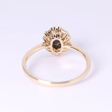 Load image into Gallery viewer, Baguette Halo Diamond Boulder Opal Engagement Ring 18K Yellow Gold