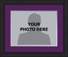 Load image into Gallery viewer, MLB Baseball Photo Picture Frame Kit - Colorado Rockies (Purple Matting, Gray Trim)