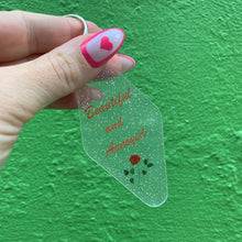 Load image into Gallery viewer, Beautiful and Annoyed Motel Style Key Tag Keychain in Transparent Glitter