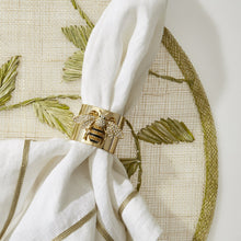 Load image into Gallery viewer, Stripey bee napkin rings, set of two