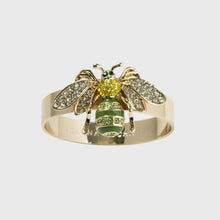 Load image into Gallery viewer, Skinny stripey bee napkin rings, green, set of four