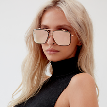 Load image into Gallery viewer, Bella -Tangle Free- Rose Gold Oversized Squared Aviators
