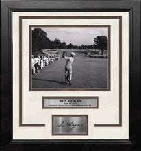 Load image into Gallery viewer, Ben Hogan 1-Iron Shot at the 1950 US Open at Merion Framed Golf Photo with Engraved Autograph