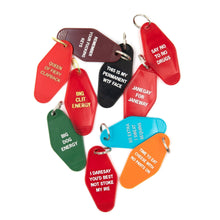 Load image into Gallery viewer, Big Clit Energy Motel Style Keychain in Red and Gold