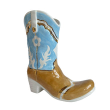Load image into Gallery viewer, Two Tone Monogrammed Cowboy Boot Vase