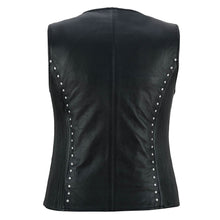 Load image into Gallery viewer, Biker Babe Women's Studded Leather Motorcycle Vest