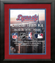 Load image into Gallery viewer, NBA Basketball Photo Picture Frame Kit - Detroit Pistons (Red Matting, Blue Trim)