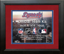 Load image into Gallery viewer, NBA Basketball Photo Picture Frame Kit - Detroit Pistons (Red Matting, Blue Trim)