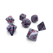 Load image into Gallery viewer, Black Network Agate - 7 Piece RPG Set Gemstone Dice
