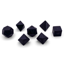 Load image into Gallery viewer, Black Obsidian - Raised 7 Piece RPG Set Gemstone Dice