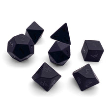 Load image into Gallery viewer, Black Obsidian - Raised 7 Piece RPG Set Gemstone Dice