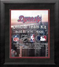 Load image into Gallery viewer, NBA Basketball Photo Picture Frame Kit - Atlanta Hawks (Black Matting, Red Trim)