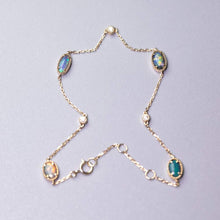 Load image into Gallery viewer, Beautiful Australian Black Opal Diamond Bracelet in 18K Yellow Gold