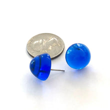 Load image into Gallery viewer, Aqua Blue Gumdrop Stud Earrings