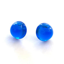Load image into Gallery viewer, Aqua Blue Gumdrop Stud Earrings