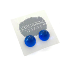 Load image into Gallery viewer, Aqua Blue Gumdrop Stud Earrings