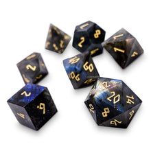 Load image into Gallery viewer, Blue Labradorite - 7 Piece RPG Set Gemstone Dice