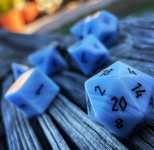 Load image into Gallery viewer, Blue Laced Agate - 7 Piece RPG Set Gemstone Dice