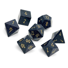 Load image into Gallery viewer, Blue Sandstone - 7 Piece RPG Set Gemstone Dice