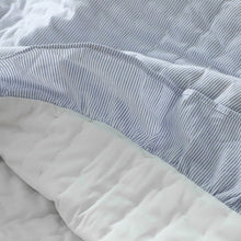 Load image into Gallery viewer, Handmade Blue White Kids Cotton Quilt with Ruffles – Toddler Bedding