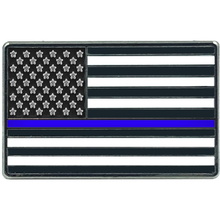 Load image into Gallery viewer, EL8-014 Thin Blue Line Flag Pin uniform Police Officer Police Department Law Enforcement CBP FAM FBI LAPD Chicago DEA ATF