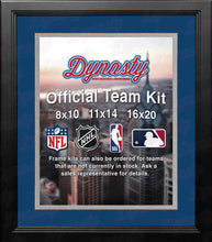Load image into Gallery viewer, NBA Basketball Photo Picture Frame Kit - Dallas Mavericks (Blue Matting, Silver Trim)