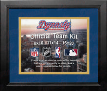 Load image into Gallery viewer, NHL Hockey Photo Picture Frame Kit - Buffalo Sabres (Blue Matting, Yellow Trim)