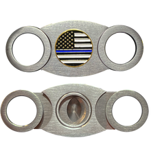 Load image into Gallery viewer, CTR-BX-01 THIN BLUE LINE Cigar Cutter NYPD LAPD CPD FBI CBP SWAT BPD police