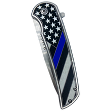 Load image into Gallery viewer, BL1-03 Thin Blue Line pocket tool Police Law Enforcement First Responder Rescue Tactical Survival