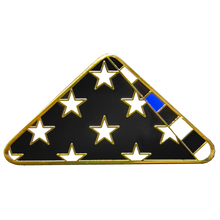 Load image into Gallery viewer, PBX-004-E Thin Blue Line Police Honor Guard Folded US Flag Pin FBI ATF CBP BPD NYPD