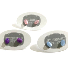 Load image into Gallery viewer, Purple Oval Stud Minimalist Earrings