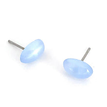 Load image into Gallery viewer, Light Blue Oval Moonglow Stud Minimalist Earrings