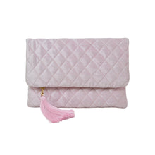 Load image into Gallery viewer, Blush Pink Velvet Clutch With Tassel