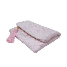 Load image into Gallery viewer, Blush Pink Velvet Clutch With Tassel