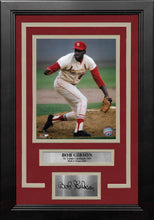 Load image into Gallery viewer, Bob Gibson in Action St. Louis Cardinals 8" x 10" Framed Photo with Engraved Autograph