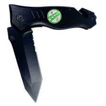 Load image into Gallery viewer, Bounty Hunter 3-in-1 Police Tactical Rescue knife tool with Seatbelt Cutter, Steel Serrated Blade, Glass Breaker Patrol Agent CBP