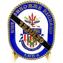 Load image into Gallery viewer, DL7-04 USS Bonhomme Richard Challenge Coin Navy Wasp-class amphibious Naval assault ship July 12 2020 Fire Fighter