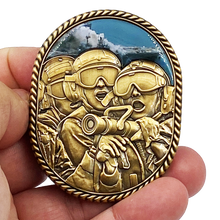 Load image into Gallery viewer, DL7-04 USS Bonhomme Richard Challenge Coin Navy Wasp-class amphibious Naval assault ship July 12 2020 Fire Fighter