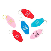 Load image into Gallery viewer, Book Slut Red Motel Style Keychain