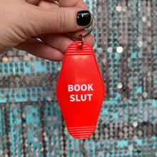 Load image into Gallery viewer, Book Slut Red Motel Style Keychain